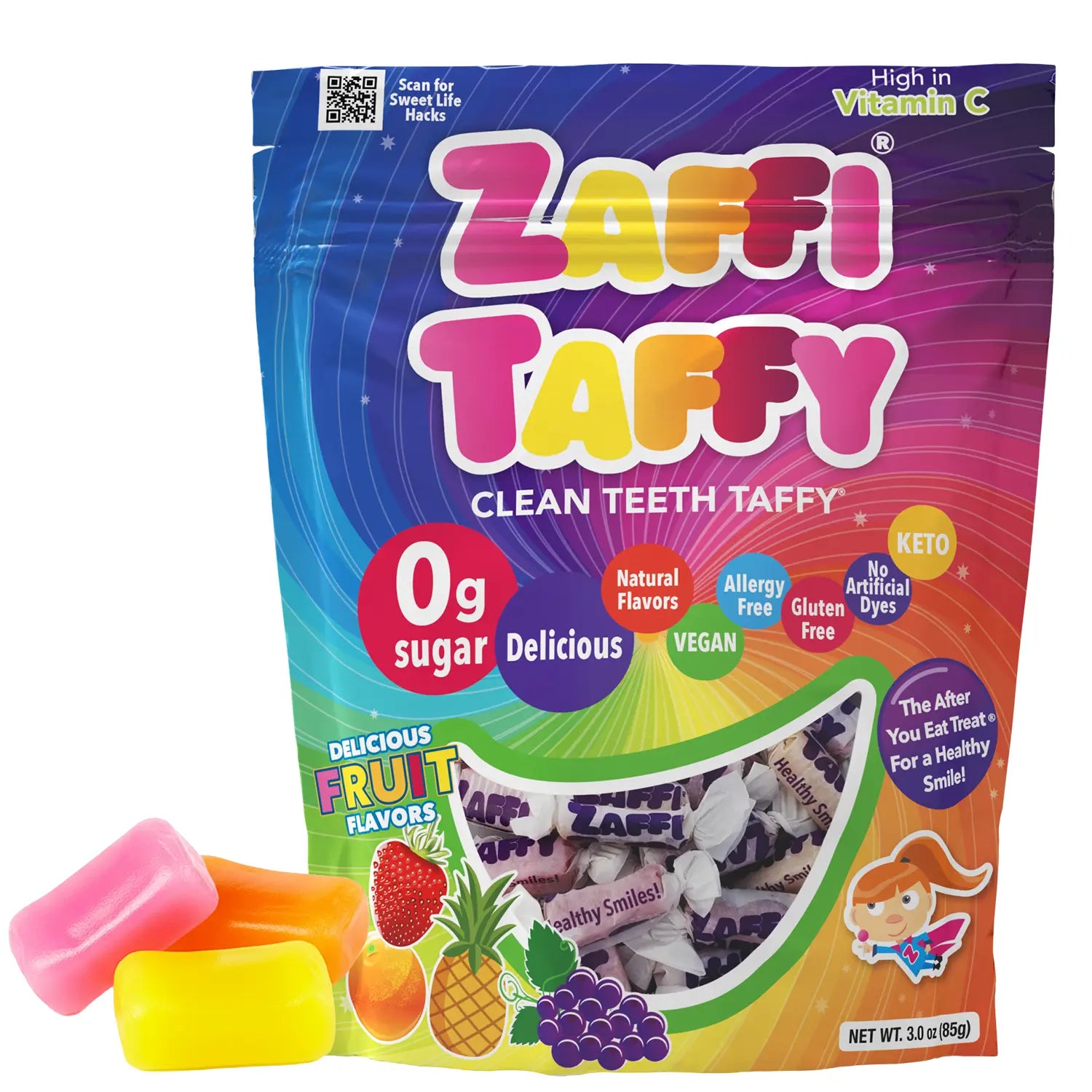 Zaffi Taffy Sugar-Free Chewy Candy – Tooth-Friendly Candy