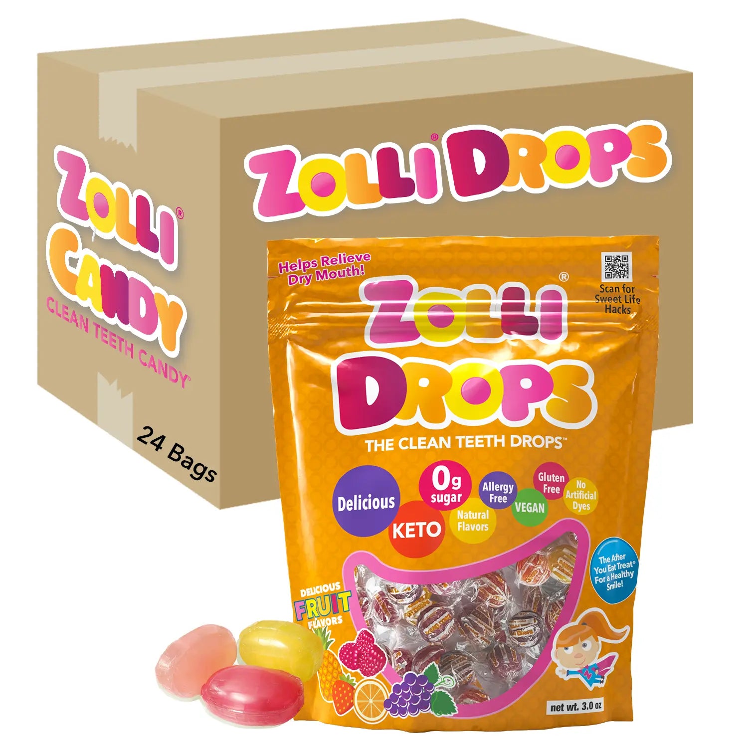 Zolli Drops packaging with a box in the background