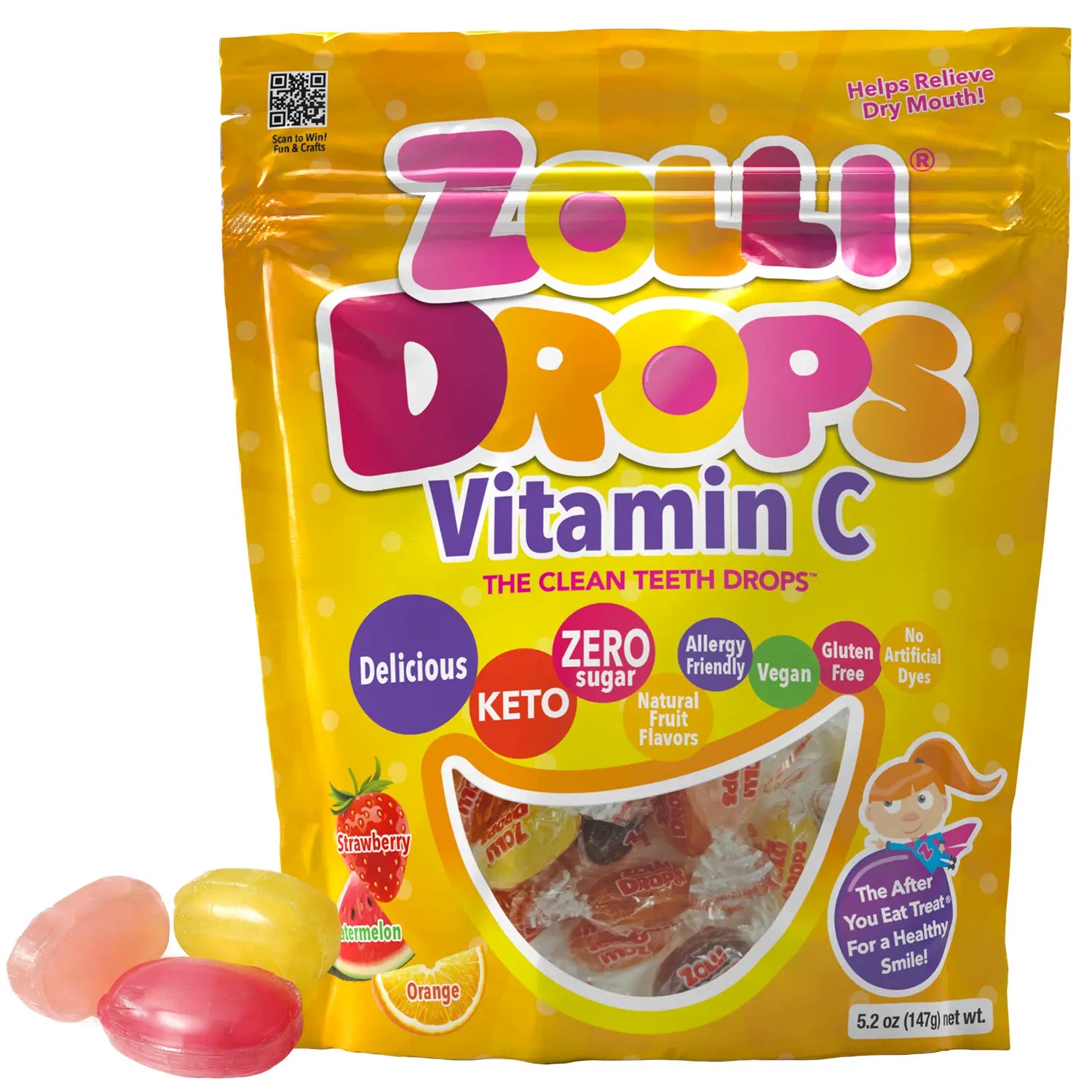 Zolli Drops Vitamin C package on a white background