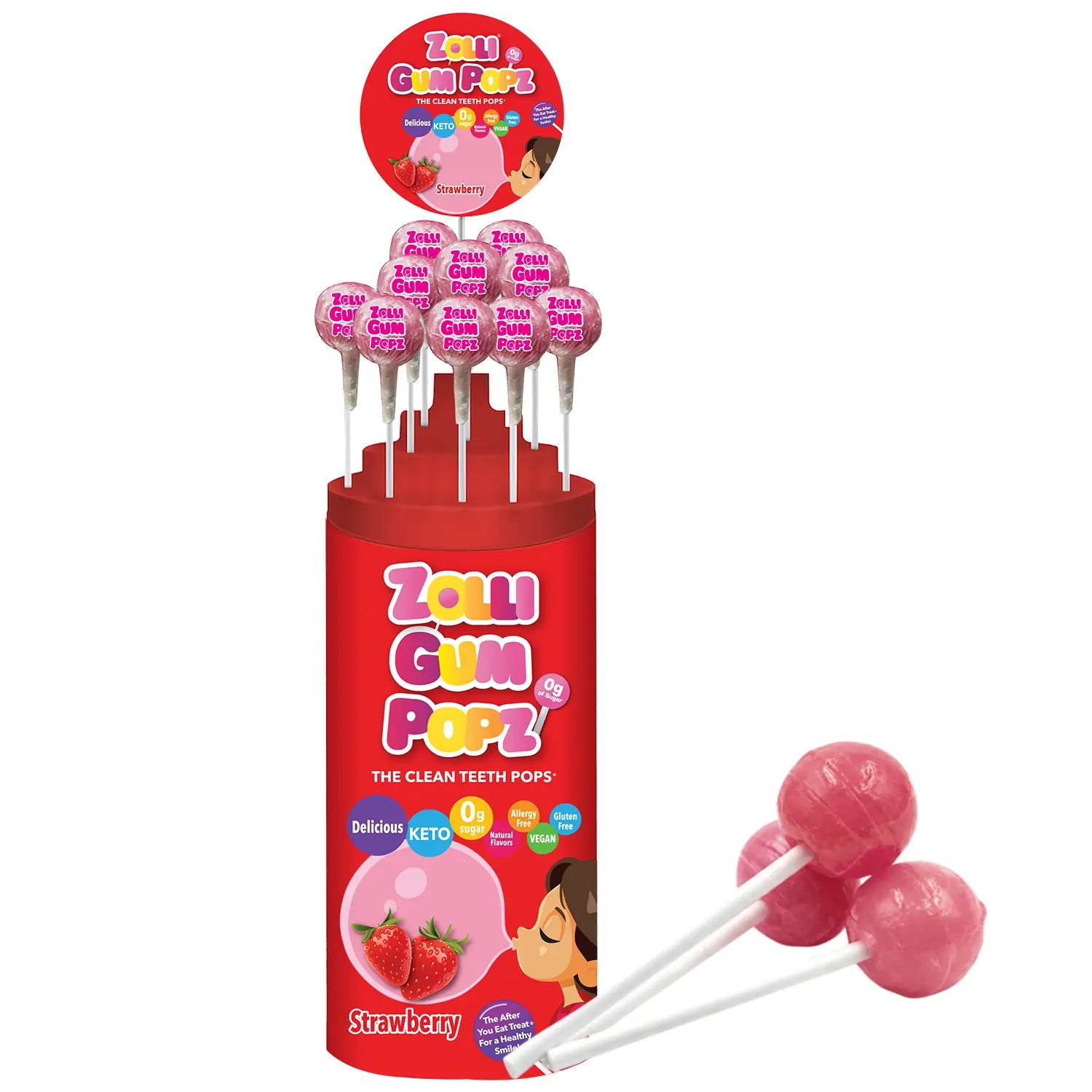 Zolli gum popz on white background.