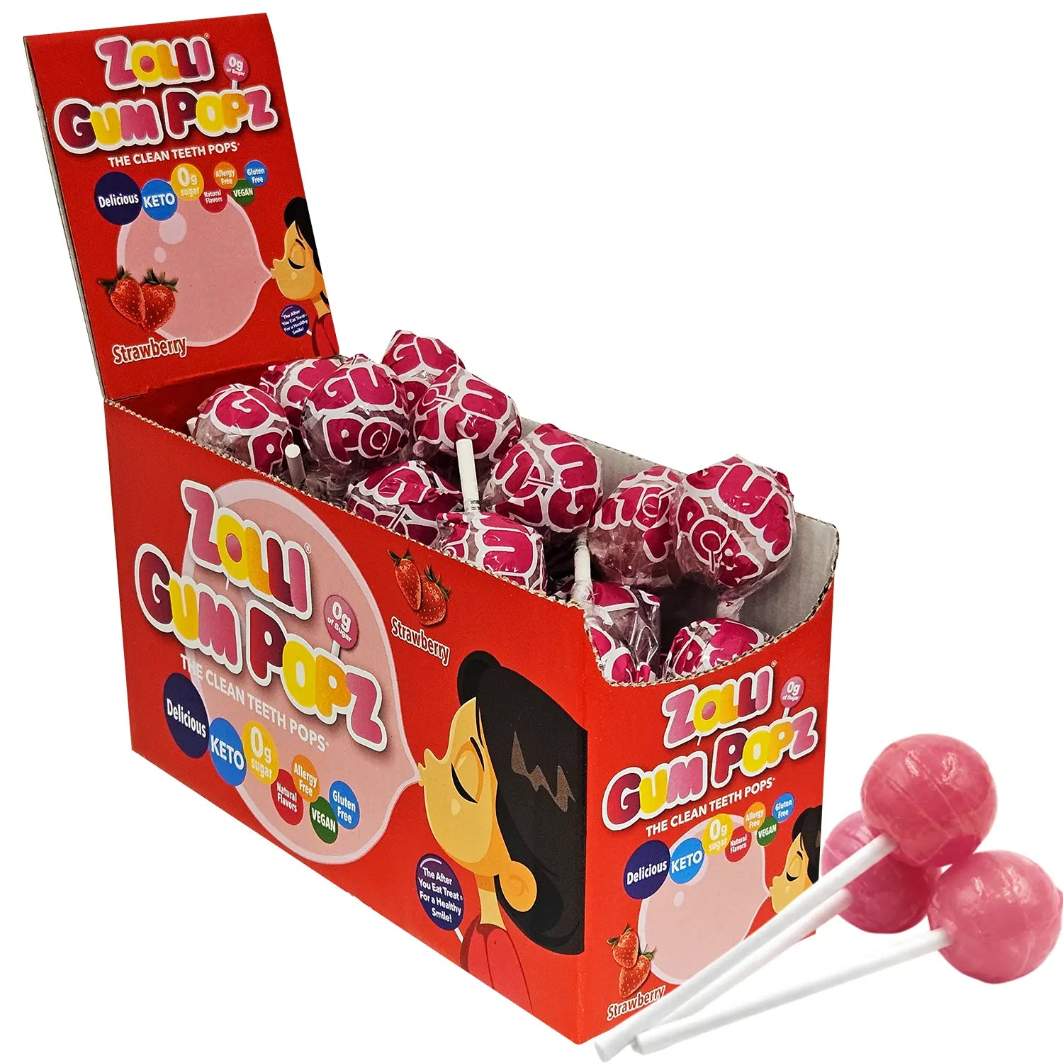 Zolli gum popz on white background.