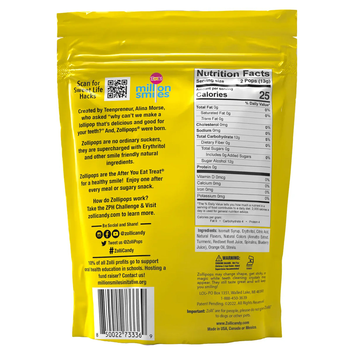 Zollipops keto nutrition facts.