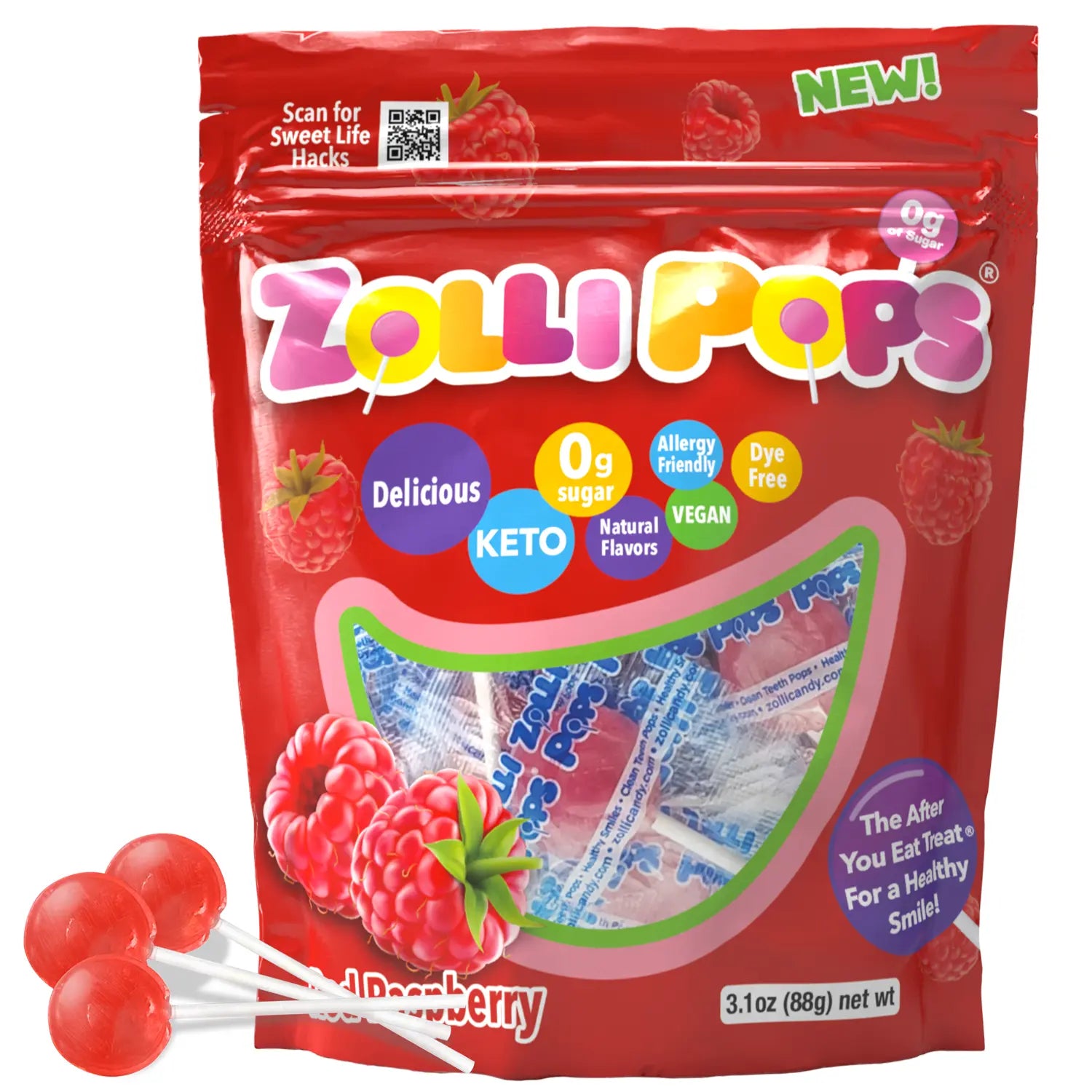 Red raspberry zollipops