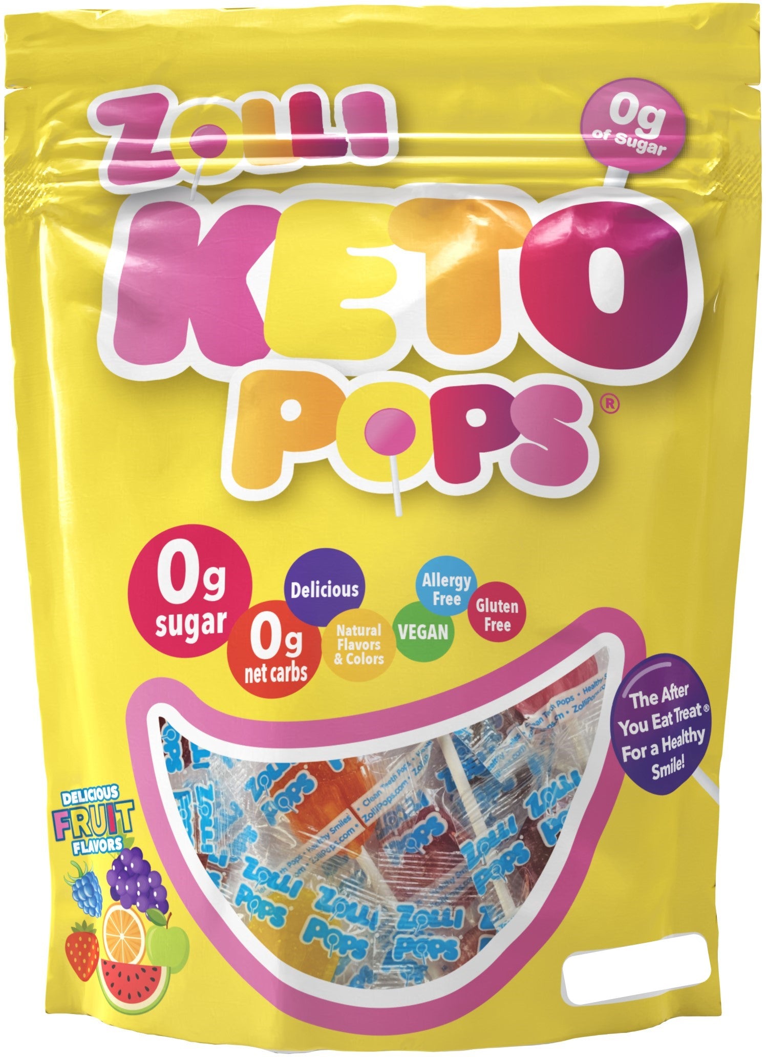 Zolli® KETO Pops Assorted 4oz Pouch-Zollicandy