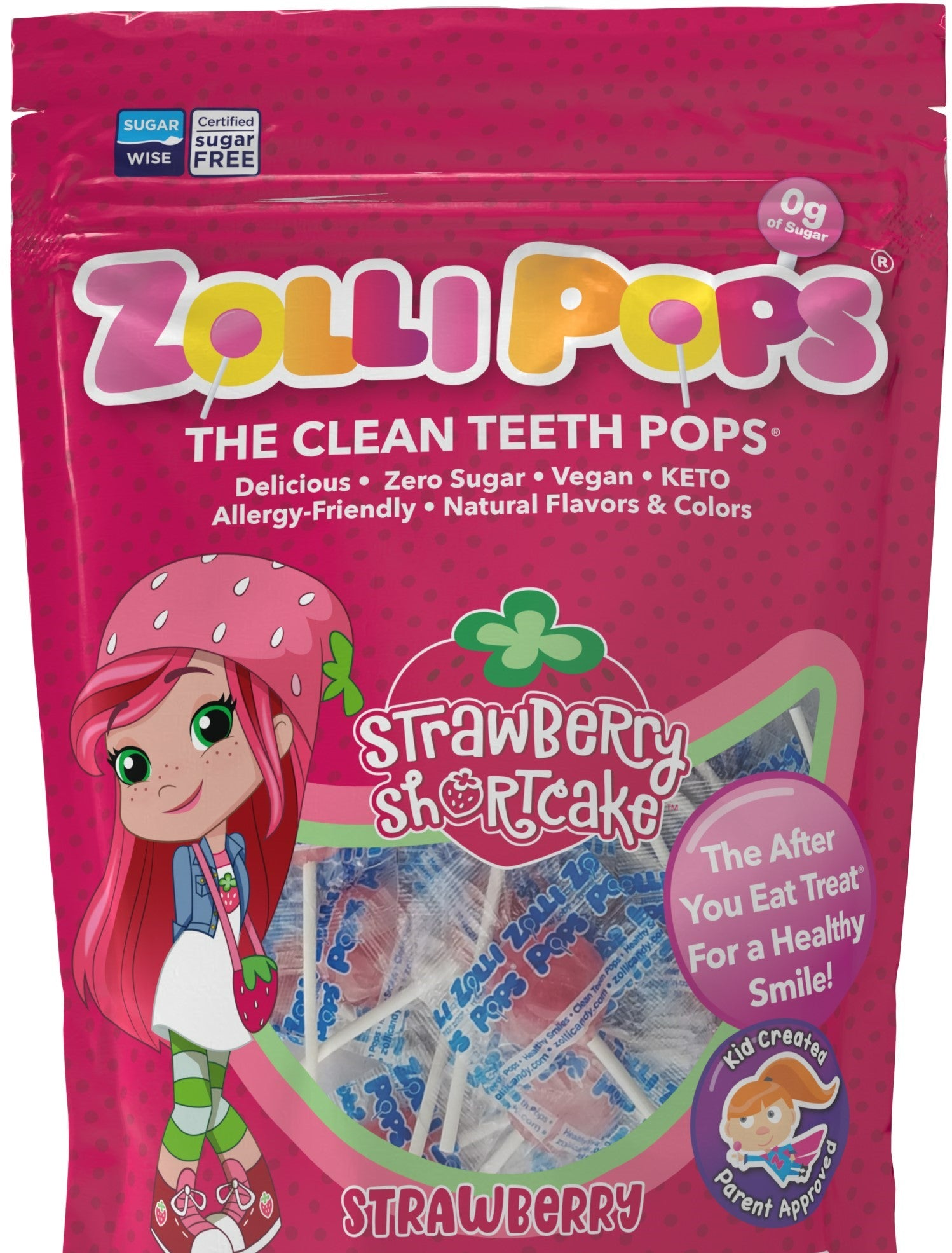 Strawberry Shortcake Zollipops® Strawberry 3.1oz Pouch #3315 SSC