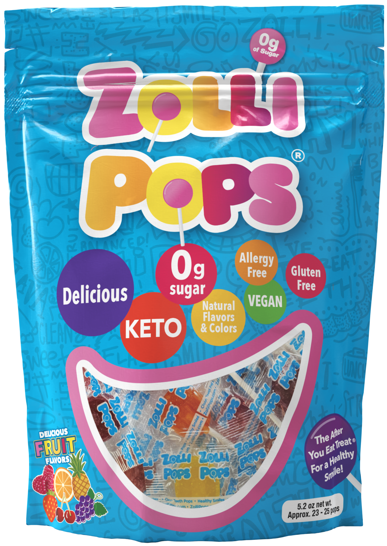 Zollipops 5.2oz Pouch & Zaffi Taffy 5oz Pouch Bundle