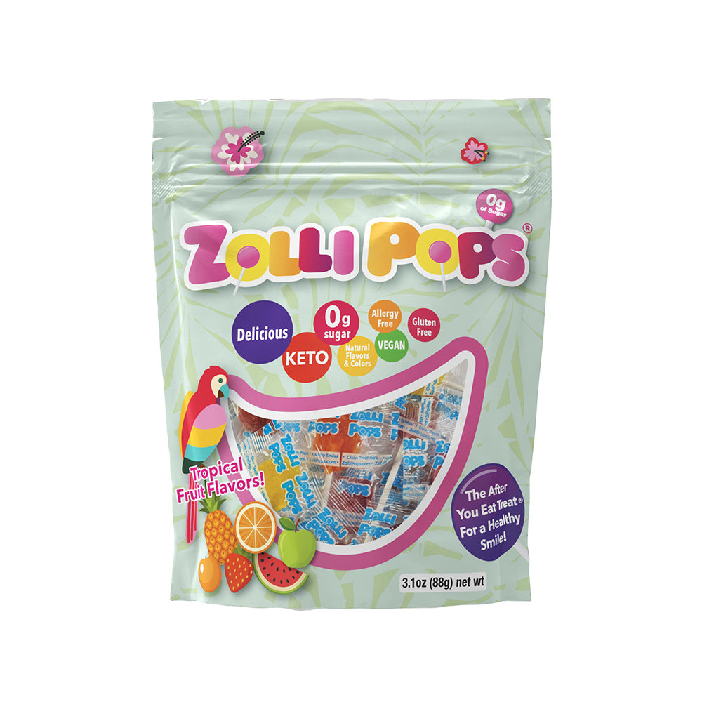 Zollipops® Tropical - Assorted Tropical Fruit Flavors (2 Sizes)-Zollicandy