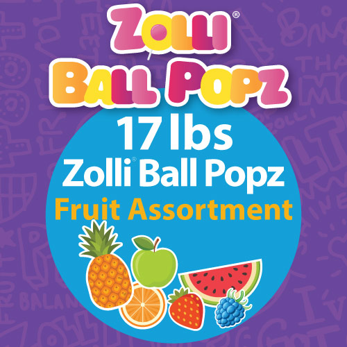 Bulk Zolli® Ball Popz™ Assorted Fruit 17 lbs-Zollicandy